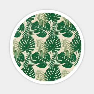 Tropical Green Leaves Magnet